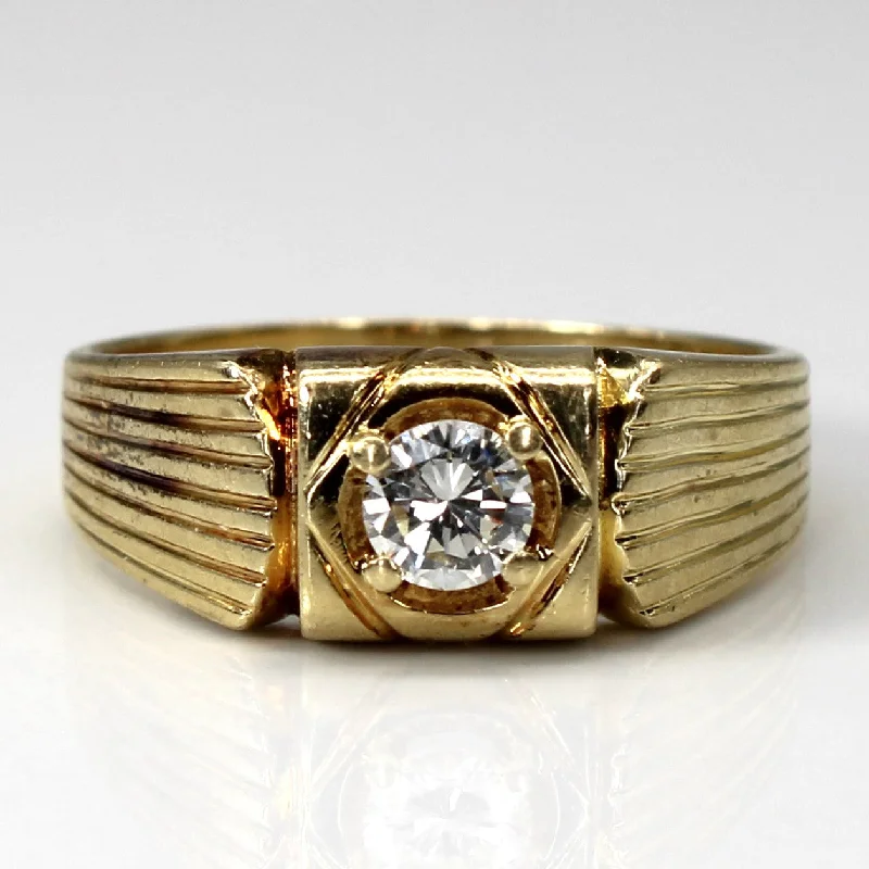 Solitaire Diamond Gold Ring | 0.34ct | SZ 8.25 |